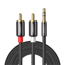 UGREEN 5m 3.5mm to 2RCA 24K Gold-plated Plug Male to Male Audio Y Splitter Cable AUX Cord for Smartp