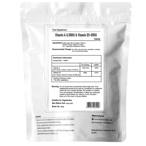 Vitamin A 4500IU & Vitamin D3 450IU tab - 60 Tablets - Immune Support 1
