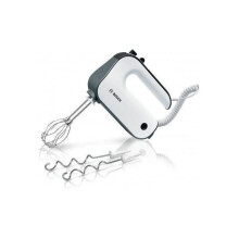 Batteur BOSCH MFQ49300 - 850W - 2 fouets spéciaux - 2 crochets pétrisseurs inox - blanc