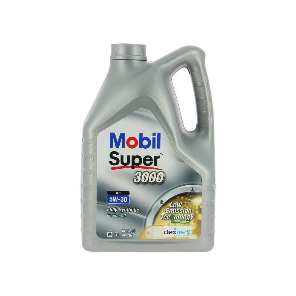Mobil Engine Oil 5W-30 Synthetic - Super 3000 - Formula-Xe - 5L Can - High Performance Anti-Pollution
