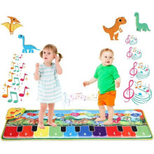 Tapete de Jogo Infantil de Piano Musical para Bebê com 8 Sons de Dinossauros e LED, CP5926-1