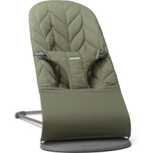 BabyBjörn Transat Bliss Cadre gris foncé Coton Mix Tissé Matelassage Pétale Vert foncé