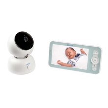 BEABA Écoute bébé Vidéo Zen Premium - Caméra rotative 360, vision nocturne infrarouge