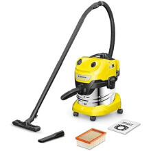 Aspirador robusto - KÄRCHER - WD 4-18 S Dual V-20/22 - Motor 36 V - Reservatório de aço 20 l - Acessórios incluídos