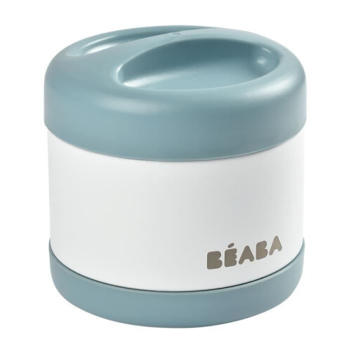 BEABA Béaba Bewaarpot RVS Isotherm Blauw Wit 500ml 1