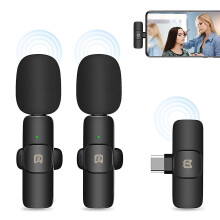 For Puluz Wireless Lavalier Noise Reduction Reverb Microphones For Typec Phone Typec Receiver And Du