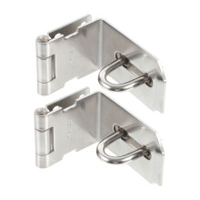2Pcs Durable Stainless Steel Furniture Door Padlock Latch Lock Silver