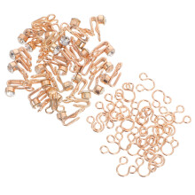 30 Sets Metal Hook & Eye Closures with Rhinestones for Bras, DIY