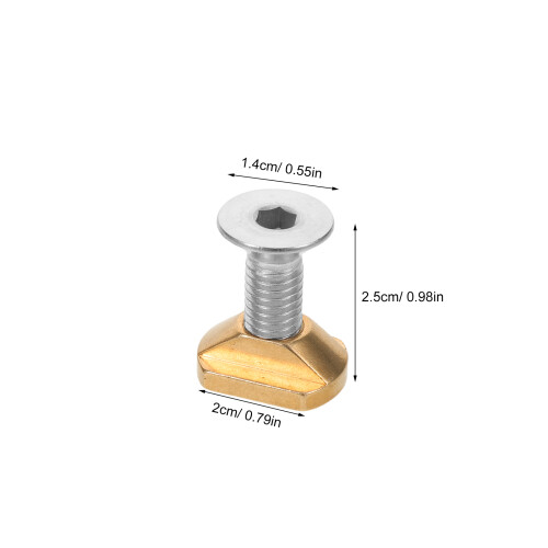 Brass T-Nut with M8 Screw for Hydrofoil Mounting 2