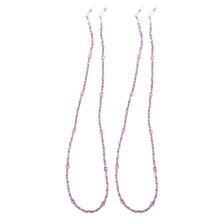 2Pcs Purple Handmade Beading Glasses Chain for Eyeglass Anti-Drop Use