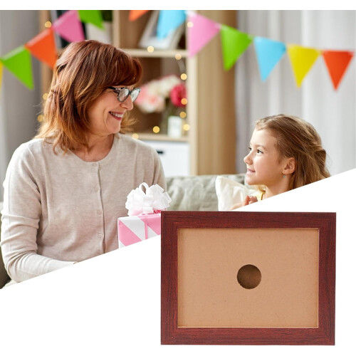 Kids Art Display Frame - Changeable Artwork Display, Open Front, 50-Sheet Capacity, Mahogany Finish 1