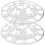 2pcs Round Roman Numerals Mirror Wall Clock Sticker Silver 10