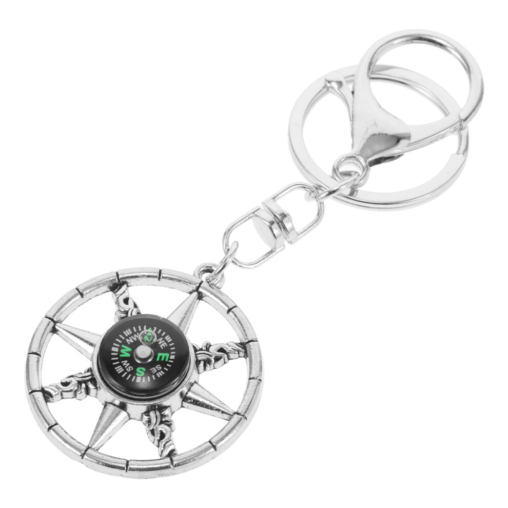 Vaguelly Miniature Compass Keychain Nautical Rudder For Outdoor Adventures