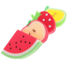 4Pz Spugne Bagno Bambini Frutta Colorate PU Schiuma Delicata Corpo