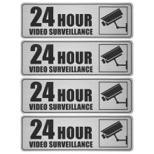 2 Sheets Self-Adhesive Security Camera Sign 24-Hour Monitoring