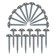 Plastic Mushroom Groundsheet Tent Pegs 20-Piece Set Durable Stakes For Camping Hiking Gardening Gazebos Plant Support