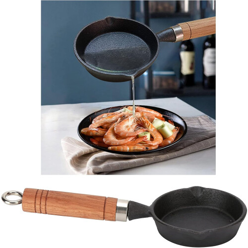 Mini Egg Pan Nonstick Cast Iron Omelette Pan Rust-Resistant Coating Scald-Proof Handle Skillet For Fried Eggs 2
