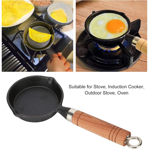 Mini Egg Pan Nonstick Cast Iron Omelette Pan Rust-Resistant Coating Scald-Proof Handle Skillet For Fried Eggs 1