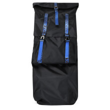Skateboard Backpack Waterproof Oxford Double Shoulder Straps Blue Color Big Double Rocker