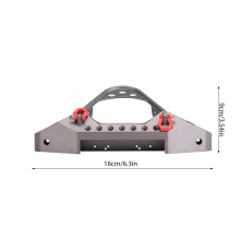 Metal Frontstoßstange mit 2 LED-Leuchten für RC-Crawler - Titanfarbe, 16x9x4cm
