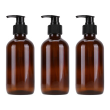 3 opbergflessen 250 ml bruin voor cosmetica emulsie thuis onderweg