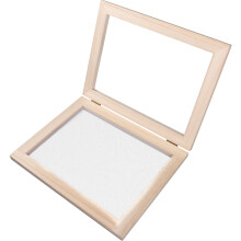 molde para fabricación de papel con marco de madera y pantalla