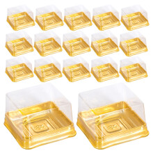 juego de 100 cajas plásticas cuadradas de 50 g para pastel de luna