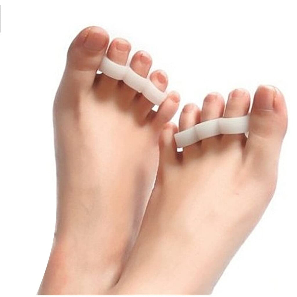 Three-Hole Toe Splitter Gel Stretcher And Separator For Bunions, Unisex Silicone Gel, Adjustable Size, For Yoga