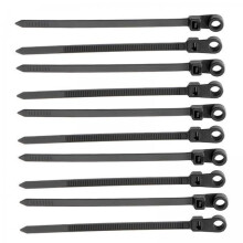 2x10x Cable Zips Wire Tie Wraps Screw Hole Mount Flexible Small Cable Zips Ties For Cable And Wire Garden Black 3 Pcs