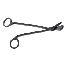 Halbkreisförmiger Kerzenhalter aus Edelstahl & Dochtwerkzeug Schwarz 17,5 cm