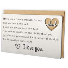 Thank You Dad Engraved Wallet Card Stainless Steel 3.38 X 2.13 X 0.02 In Silver Father's Day Gift