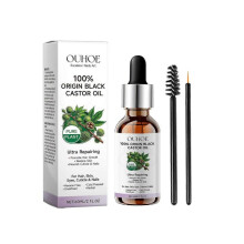 Ouhoe Black Castor Oil Essential Oils for Eyebrows, Eyelashes, Hair Smoothness, Shine, Skin Care, Multi-Care Essential Oils
