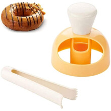 Donut Cutter 1-Piece Silicone Non-Stick Pan Set With Dipping Plier Biscuit Stamp Doughnut Maker Kitchen Tool