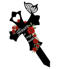 Cruz De Metal Para Jardín Y Cementerio Con Asta