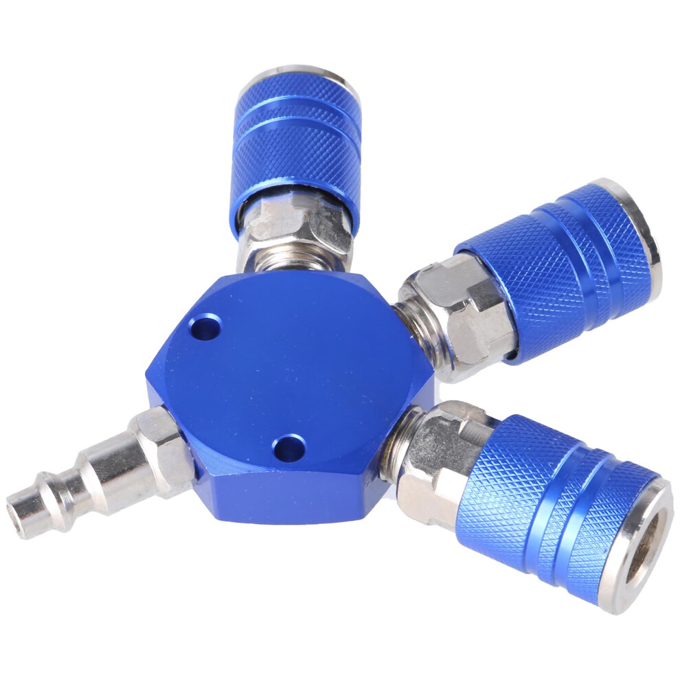 Air Splitter 3-Way Manifold With 3-Piece Industrial Coupler Plugs, Air Compressor Quick Connectors And Hose Fittings 9354506764142