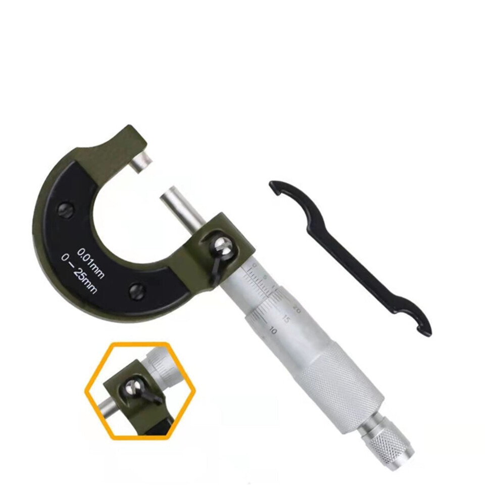 Outer Micrometer 0-25Mm Measuring Range 0.01Mm Resolution Vernier Depth Caliper Mechanical Ruler Measuring Tools 9393856772285