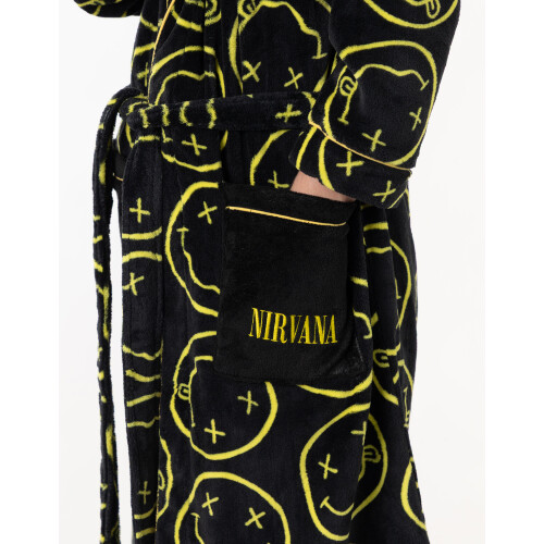 (XX-Large) Nirvana Hooded Bathrobe (Mens Black) 2