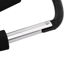 Schwarze Baby-Kinderwagen-Klammer, Karabiner, 14 x 8 cm, Heavy Duty