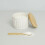 Açucareiro - BALVI - Cerâmica/Bambu - Branco - 7,4x9,5x9,5 cm - Elegante e Funcional 3