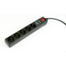 Gembird Surge protector 5 French sockets 3 m black