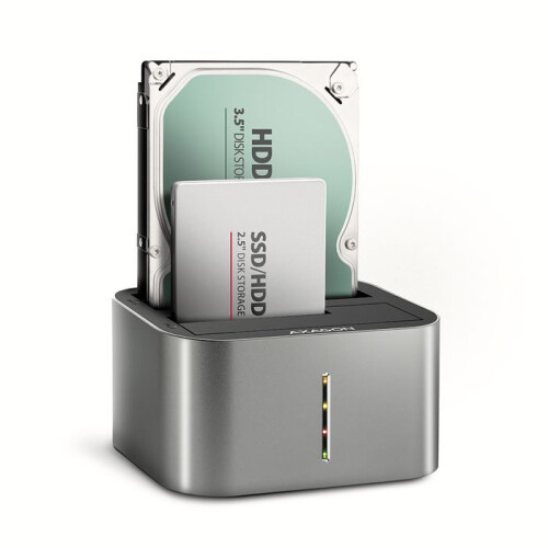 Dock Station - AXAGON - ADSA-DC - USB 3.2 Gen1 - SATA 6G - Compatível com 2.5/3.5 polegadas