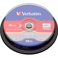 BD-RE - VERBATIM - Pack de 10 x 25Go - Vitesse d'écriture 2x - Simple couche - ScratchGuard