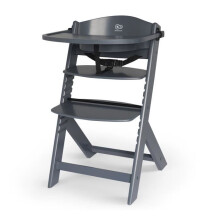 Seggiolone per Bambini Kinderkraft ENOCK 3 in 1 evolutivo in legno regolabile con schienale profilato e poggiapiedi regolabile Grigio