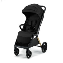 Leichte Kinderkraft LOOM Kinderwagen, kompakter Kinderwagen 0-22 kg, automatischer Zusammenklapp, große pannensichere Räder, Schwarz