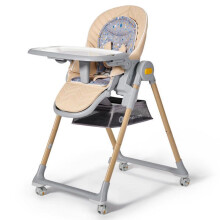 Kinderkraft LASTREE 2 in 1 Hochstuhl für Babys, verstellbarer, faltbarer, evolutiver Schaukelstuhl mit Rädern aus Holz