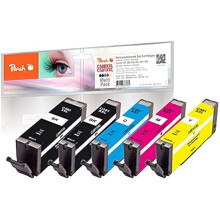 Cartouches d'encre - PEACH - Multipack XXL - Compatible Canon PGI-580XXL - CLI-581XXL - Multi-couleurs