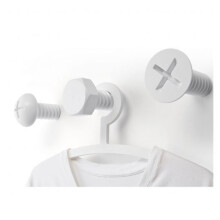 Porte manteau - Qualy - Vis blanc - 3 pièces - Design contemporain - Fixation murale facile