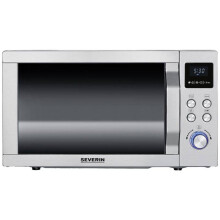 Severin MW 7774 Mikrowelle Edelstahl (gebürstet), Silber 900 W Grillfunktion, mit Pizzafunktion, Warmhaltefunktion