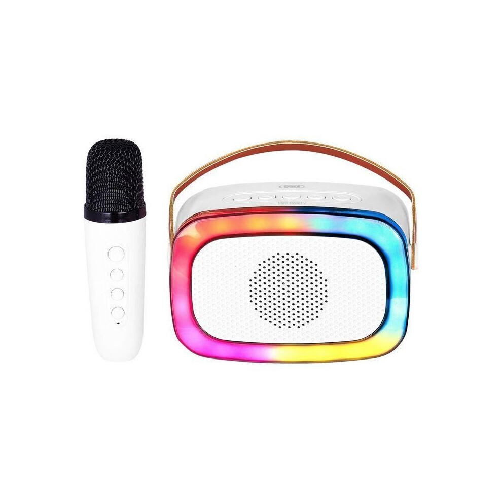 Trevi Tragbarer Karaoke Bluetooth Lautsprecher - Xr 8A01 Miniparty - Usb-C Akku - Inklusive Mikrofon - Weiß 8011000040349