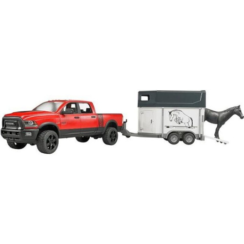 Bruder Veicolo Ram 2500 Power Wagon con rimorchio e cavallo - BRUDER